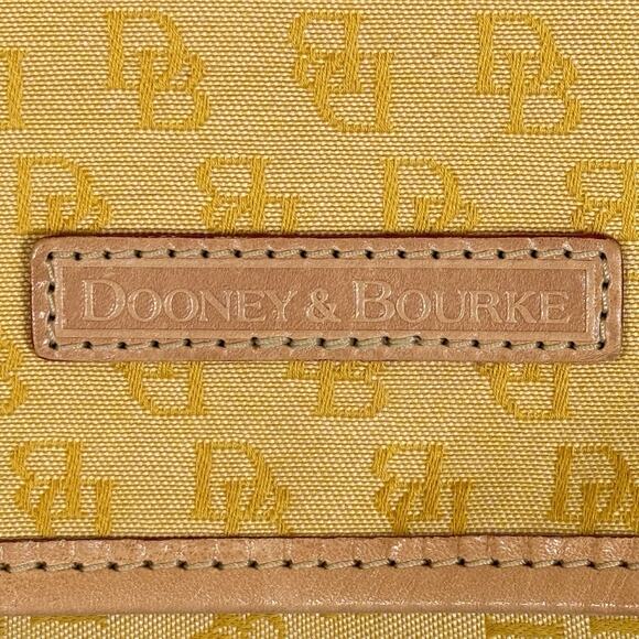 Vintage Dooney & Bourke Crossbody Bag Yellow Monogram DB Logo Canvas - Picture 7 of 9